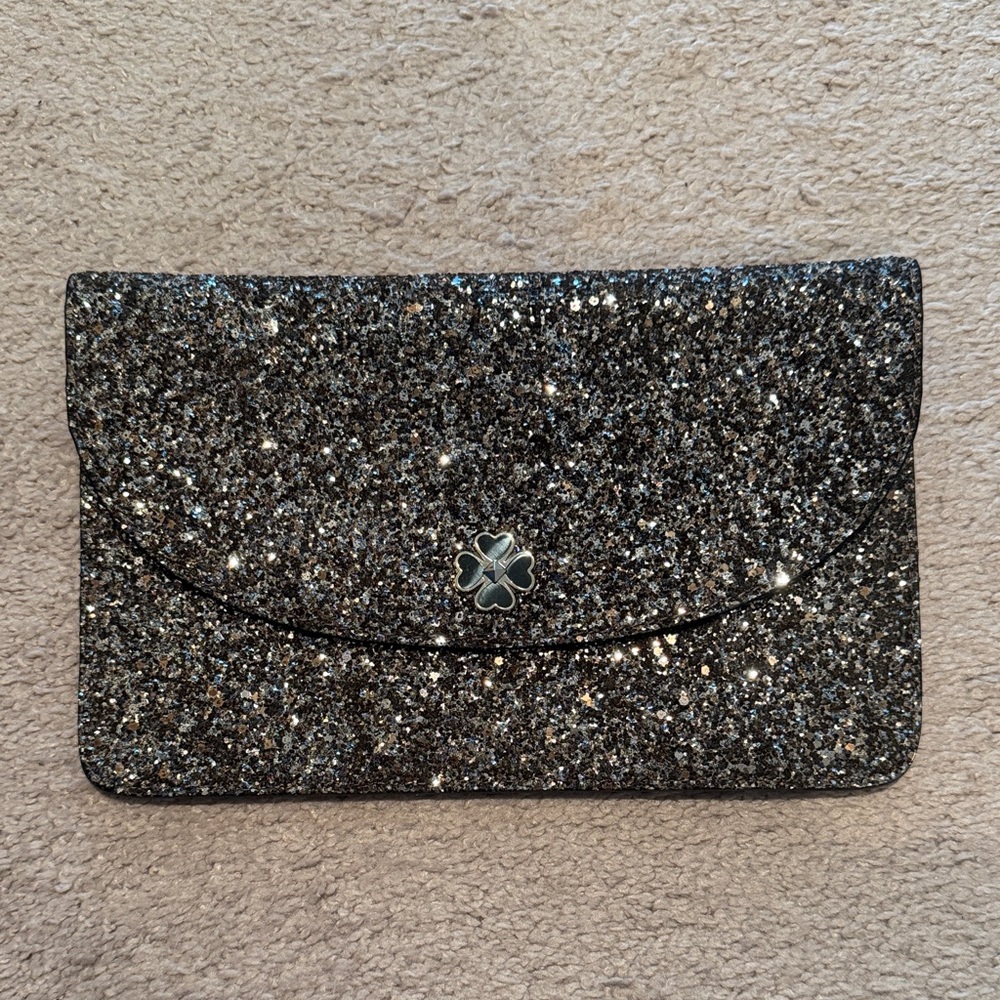 Kate Spade Elegant Black Glitter Clutch